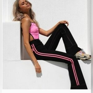 I.AM.GIA Black and Pink Women Athleisure Pants